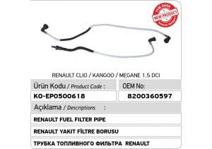 Renault Yakıt Filtre Borusu 8200360597